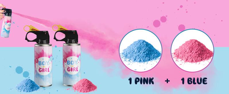 Gender Reveal Spray  Boys and Girls Gender Reveal Party, Powder blaste,  Birthday party, cheerleading