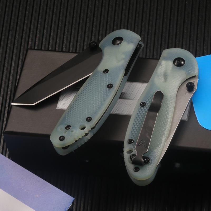 1 piece 557 multi-purpose portable folding knife, luminous textured handle, axis lock quick open, black blade T head, EDC / practical for daily commuting, a great gift for the holidays