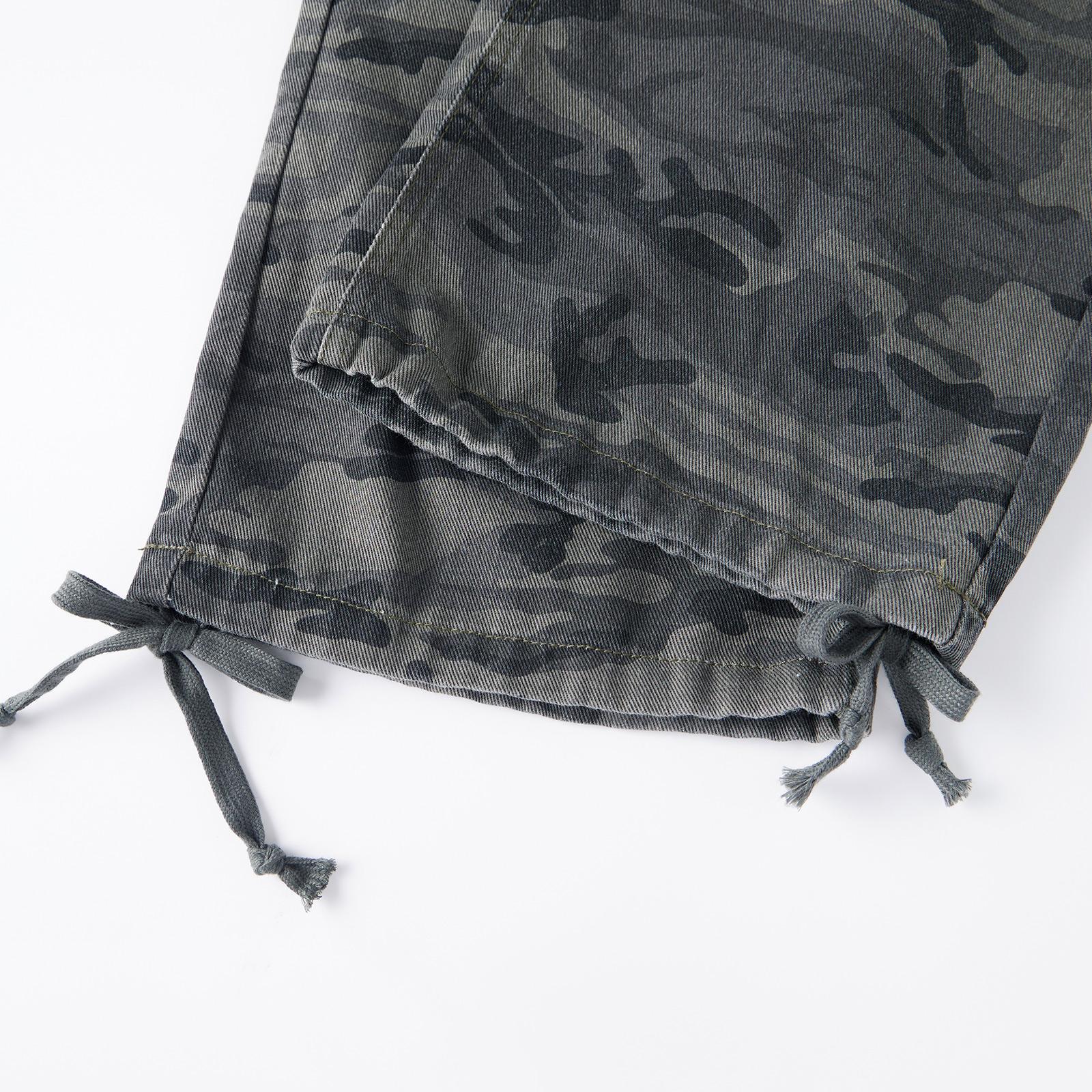 Women Vintage Camo Print Drawstring Waist Capri Cargo Bermuda Shorts, Multi Flap Side Pocket Loose Baggy Calf Length Utility Cropped Pants, Adjustable Ankle Tie Cuff Wide Leg Camouflage Women Vintage Camo Print Drawstring Waist Capri Cargo Bermuda Shorts, Multi Flap Side Pocket Loose Baggy Calf Length Utility Cropped Pants, Adjustable Ankle Tie Cuff Wide Leg Camouflage