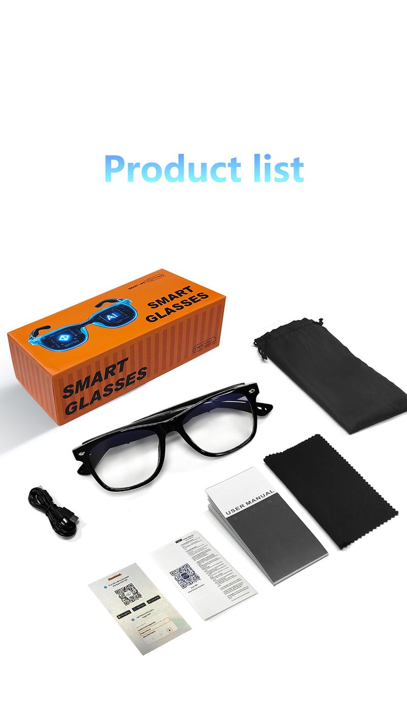 KOIPSSE smart glasses AI translation headphones TWS wireless smart device HIFI sound quality multi-function glasses BT5.4 black technology glasses unisex dual touch rechargeable long battery life can make phone calls sunglasses, Smart Audio Glasses