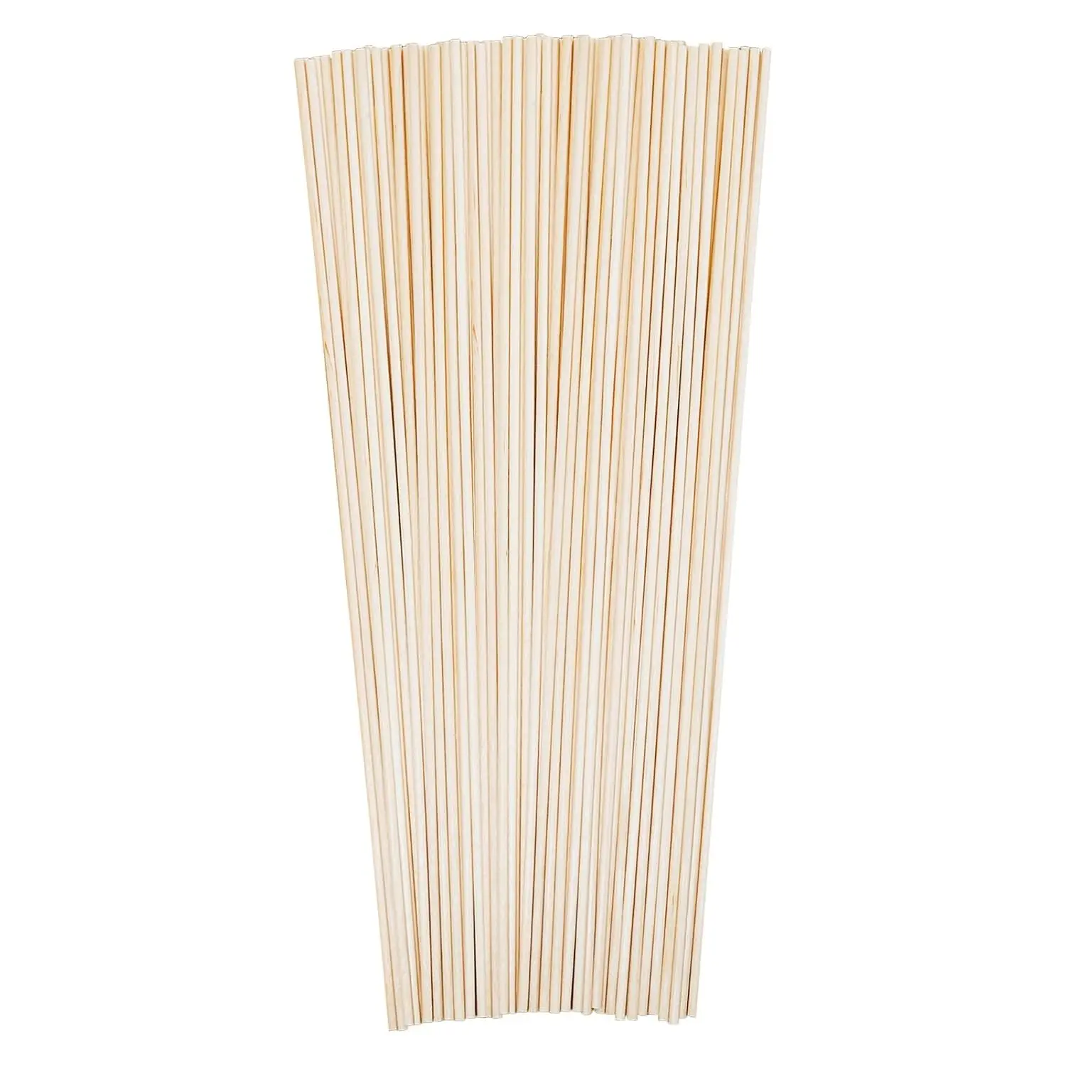70PCS Wooden Dowel Rods - 1/8x12 Inch Precut Hardwood Dowels for Crafting & Tiered Cakes