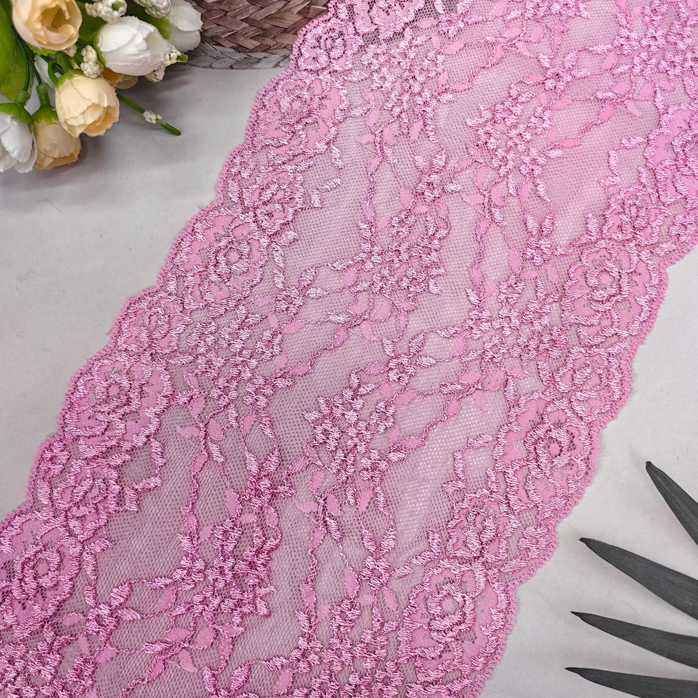 Soft Elastic Lace Trim, 95cm/1pc Dusty, Breathable Fabric for Clothing, Dresses, Lingerie, Wedding Gowns, Home Decor