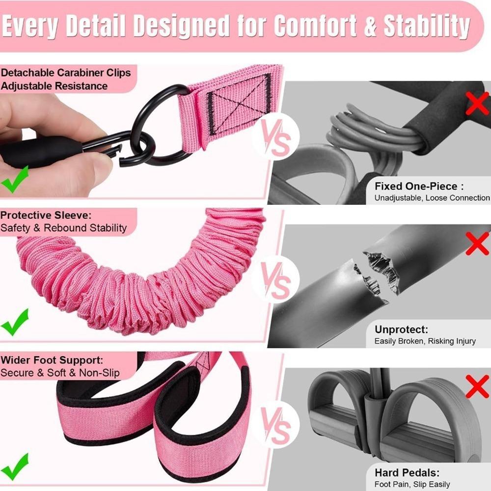 Multi-Functional Pedal Resistance Training Set with Pedal Straps & Foam Handle - Full Body Toning - Perfect for Living Room, Bedroom & Bed Workouts, Must-Have for Home Fitness, Fitness Training Band, Exercise Equipment