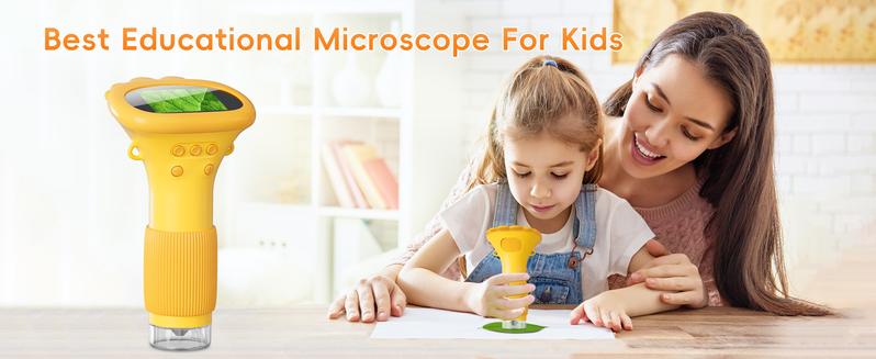 INSKAM 2'' Kids Microscope 1000X Handheld Digital Microscope HD Pocket Portable Mini USB Camera for PC STEM Learning Tools Fun Birthday Gift for Kids