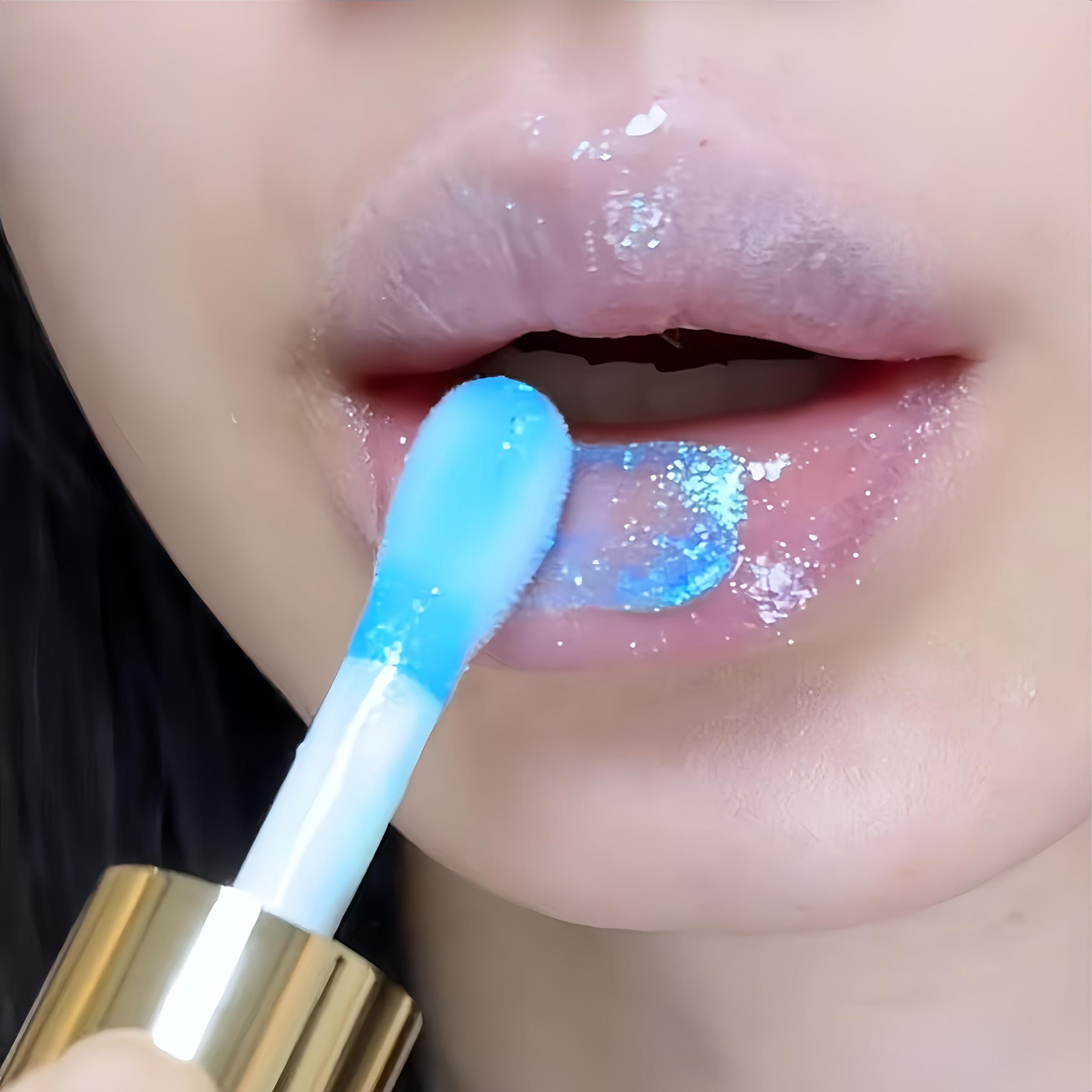 Shimmering Glitter Lip Gloss, Radiant Metallic Pearl Finish, Shiny Makeup Effect with Long-Lasting, Non-Sticky Formula, Suitable for All Skin Types