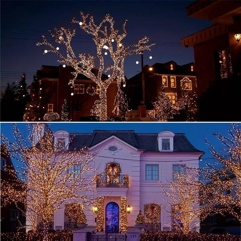 Solar String Lights 1 Pack, 66.67ft/200led Decorative Led Lighting Solar Fairy Lights, 8 Modes Outdoor Decor, Flexible Transparent Tube, Garden, Patio, Pool