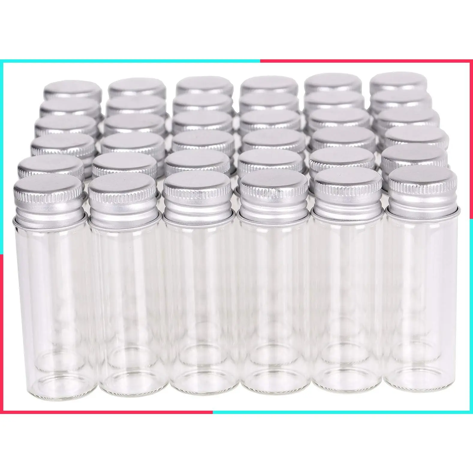 100 Pack 15ml Clear Glass Bottles with Aluminum Screw Lids - Empty Mini Vials for Wedding Favors, DIY Jewelry, Message Bottles, Liquid Storage, Decorations
