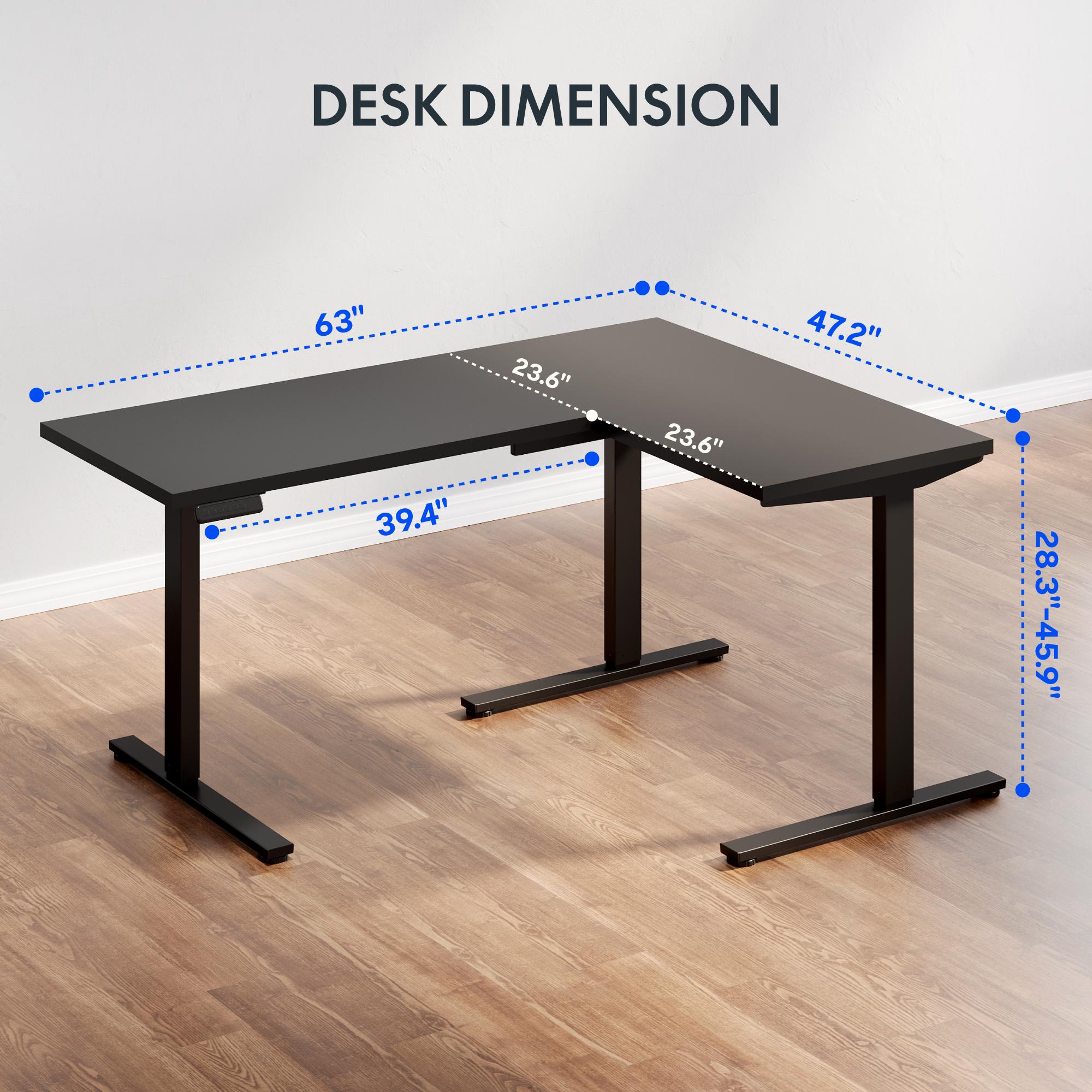 【TikTokShopBlackFriday】【Two Package Shipping】FLEXISPOT L-Shaped Standing Desk, Electric Height Adjustable Desk, Sit Stand Large Corner Desk, Memory Preset Controller, Modern Design