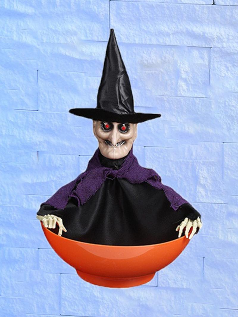 New Halloween Electric Light Control Induction Fruit Plate Ghost Decoration Prop, Prank Gag Gift, Fun Party Accessory