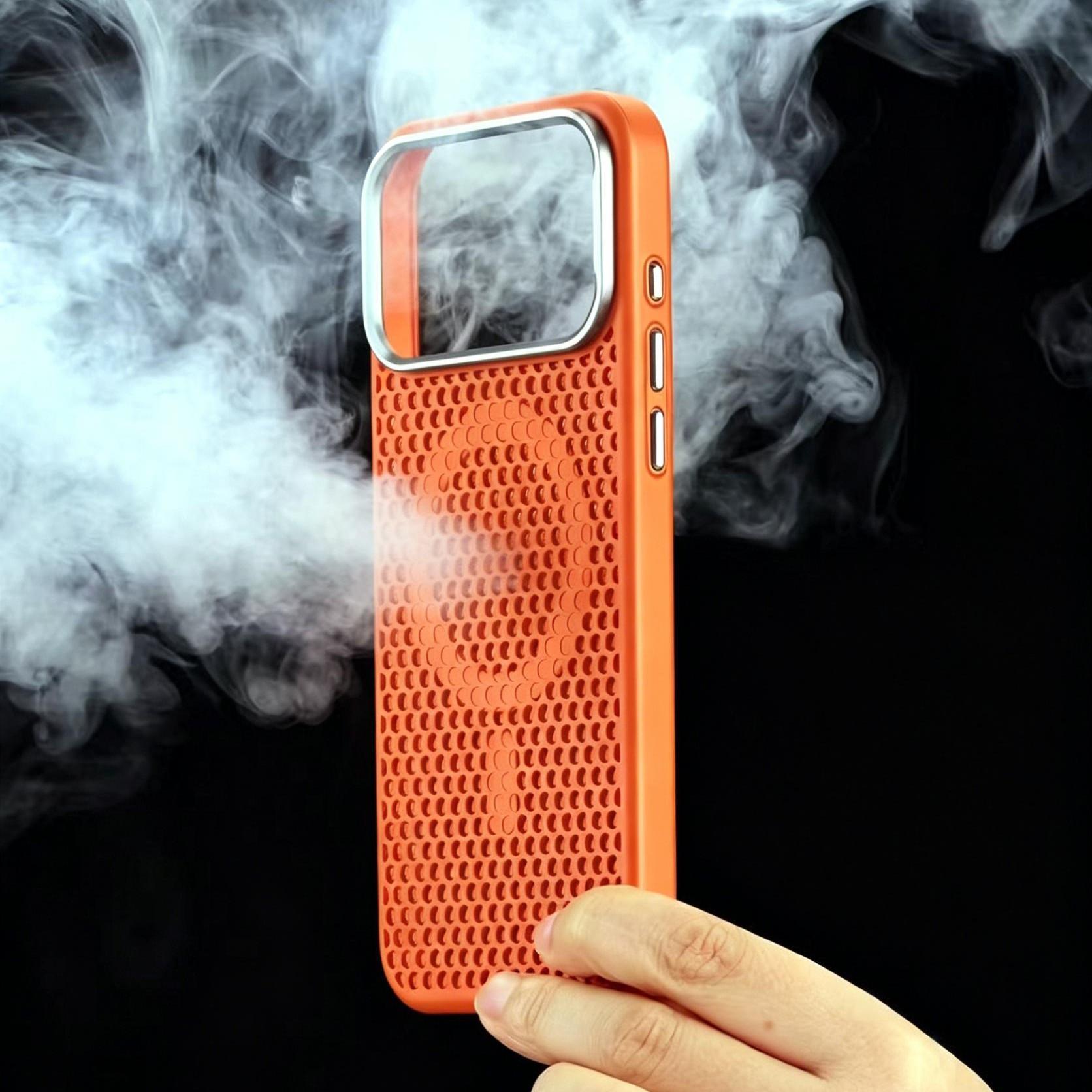 Metal Lens Frame with Honeycomb Heat Dissipation, Magnetic Phone Case with a Matte Feel, Shock-Resistant And Drop-Proof, Protects The Camera, Compatible with Iphone 17 Pro Max, 16, 15, 14, 13, And 12 Pro Max