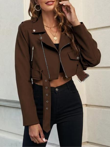 Women's Leather Jacket, Stylish One-Piece Design, Perfect for Casual Wear & Daily Use, Durable Women's Outerwear Apparel