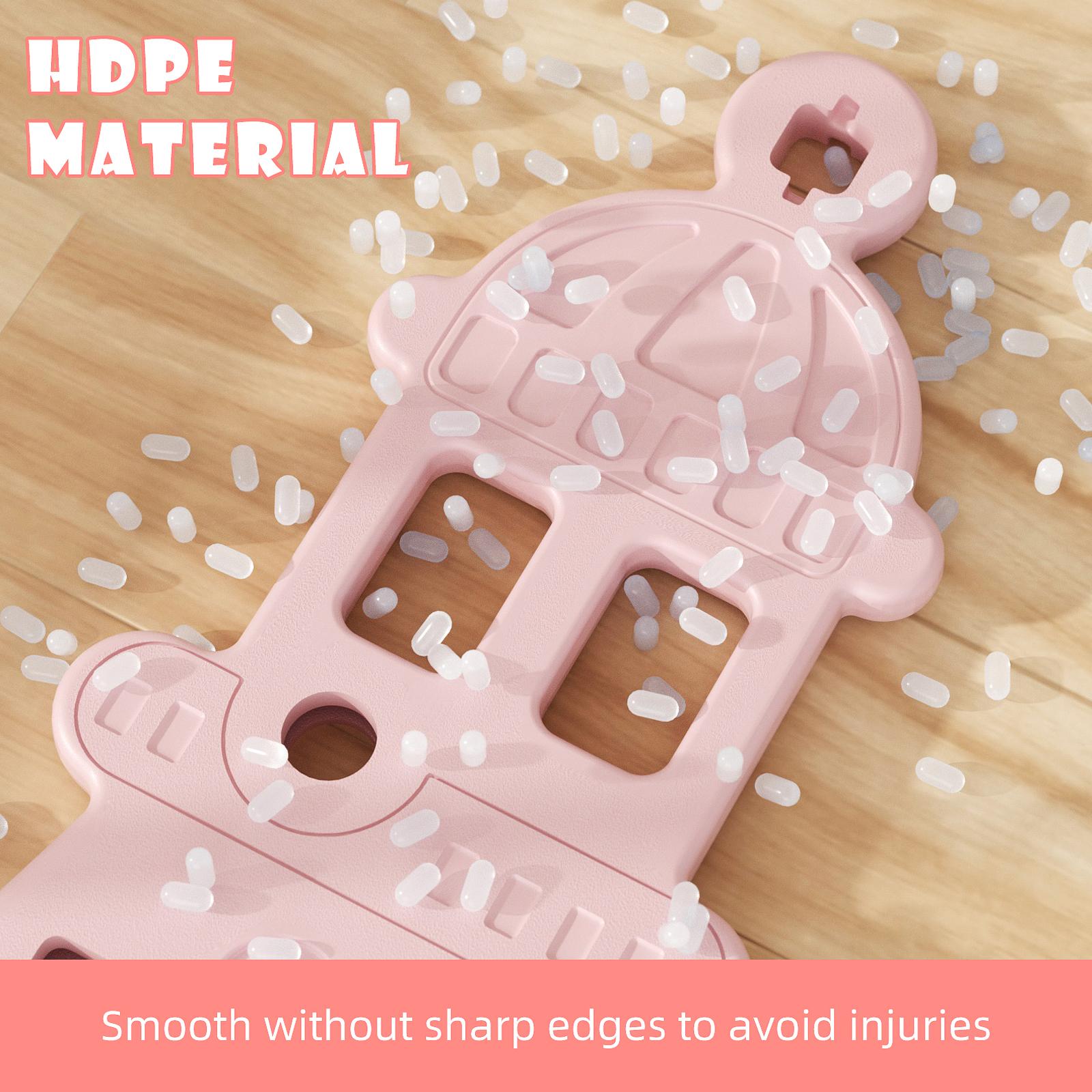 KORIMEFA 4-in-1 Kids Slide and Swing Set with Basketball Hoop Climbing Ladder Multifunctional Play Center for Active Fun Durable HDPE Material Safe and Stable Design for Kids Age 1+ Years Playground Equipment