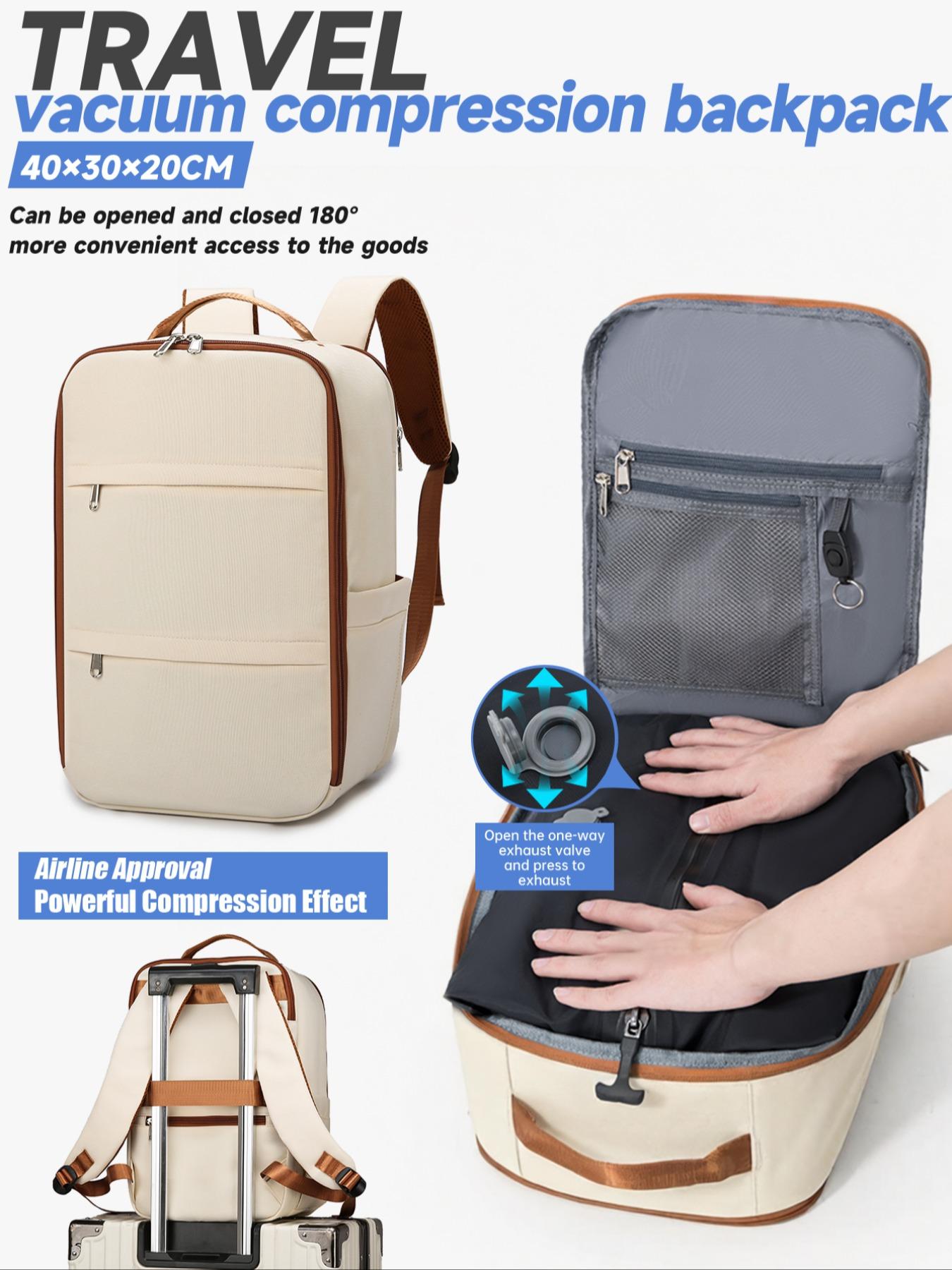 Women's Shoulder Bag, Airplane-Friendly Vacuum Compression Backpack,  Includes Compression Bag & Manual Air Pump, 40x30x20cm, Unisex Travel  Luggage, Casual Travel Backpack, Flight Approved Backpack, Carry On Backpack,  Traveler Essentials Backpack - TikTok
