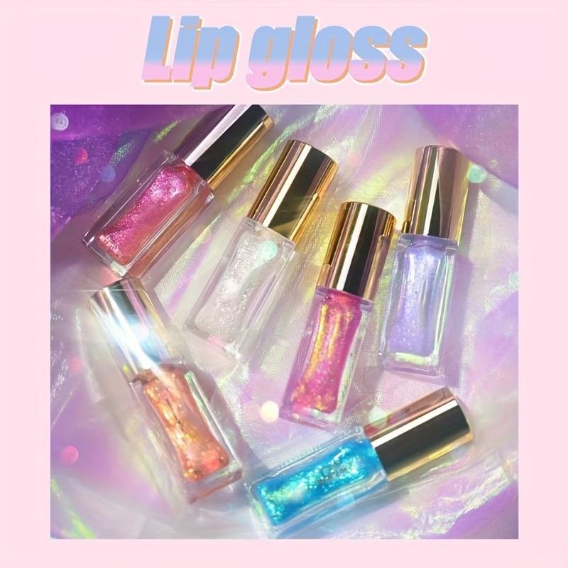 Shimmering Glitter Lip Gloss, Radiant Metallic Pearl Finish, Shiny Makeup Effect with Long-Lasting, Non-Sticky Formula, Suitable for All Skin Types