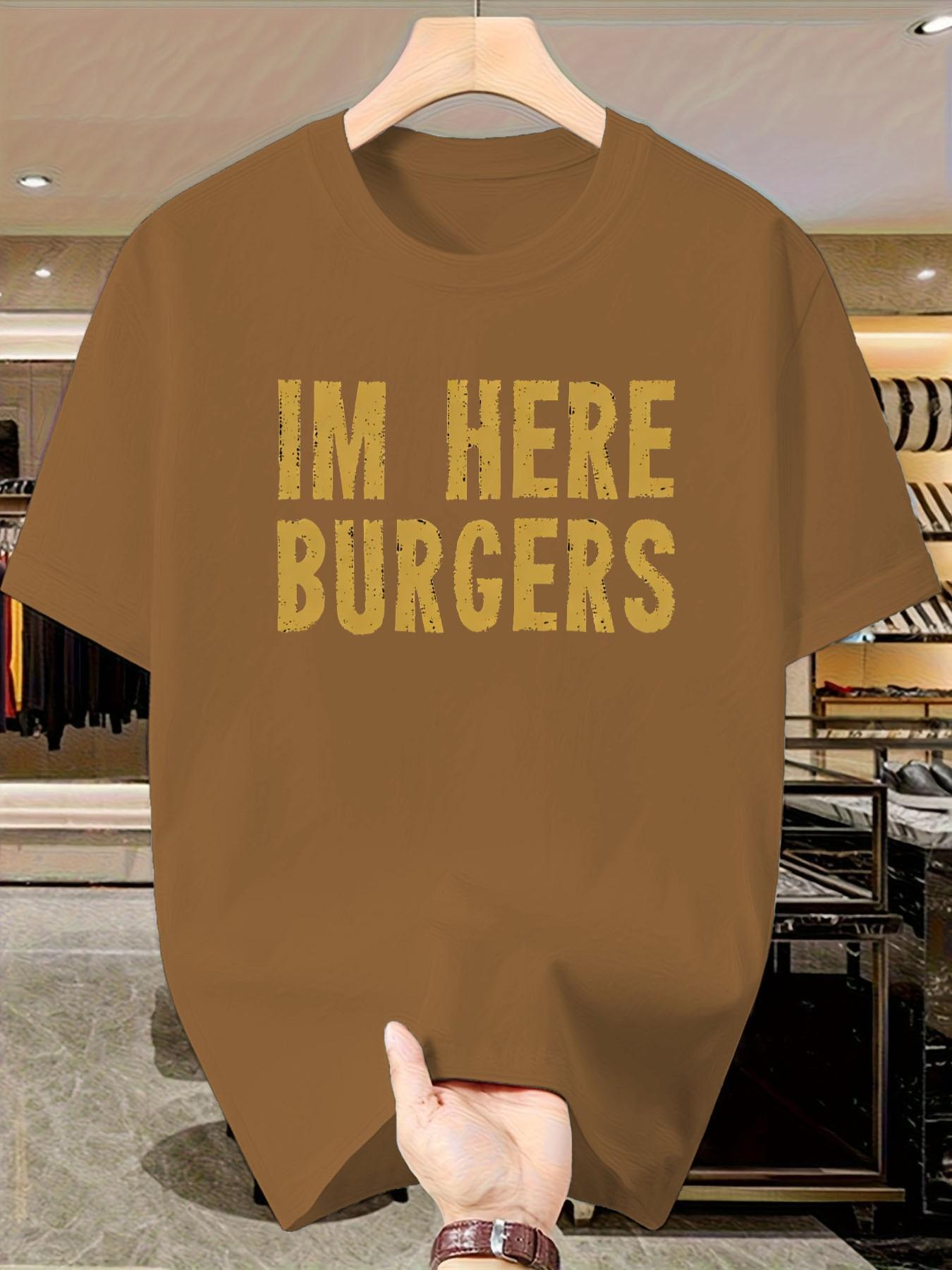 2026 Summer New! Burger T-Shirt for Food Lovers, Versatile and Stylish, Perfect Gift for Friends/boyfriend, Casual Short Sleeve Top