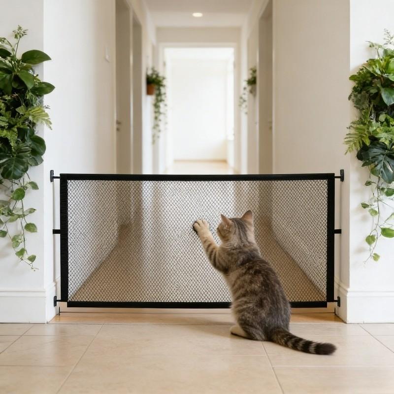 2026 New Pet Isolation Net, No Drilling Foldable Portable Cat Dog Protective Fence, Home Corridor Balcony Safety Barrier, Expandable Anti-Escape Mesh Gate