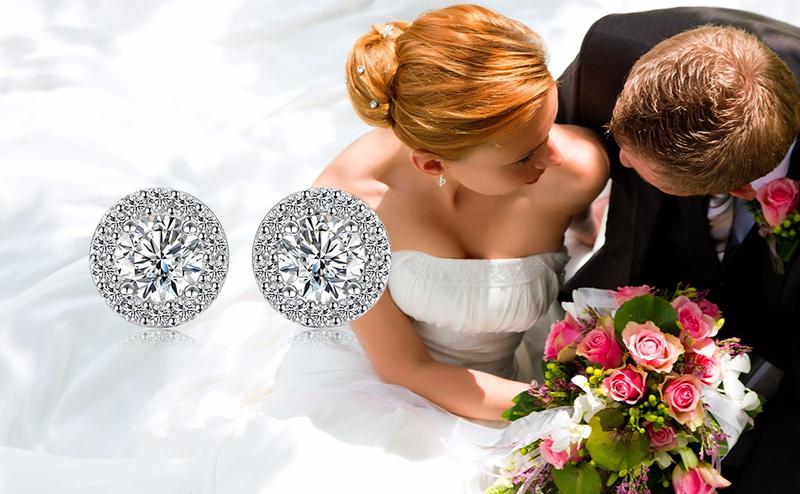 HELLOICE [Unisex] Moissanite Halo Stud Earrings 0.2Ct/0.6Ct/1.0Ct/1.6Ct/2Ct/4Ct S925 Sterling Silver Synthetic Moissanite D Color VVS1 Jewerly Gift for Her Him