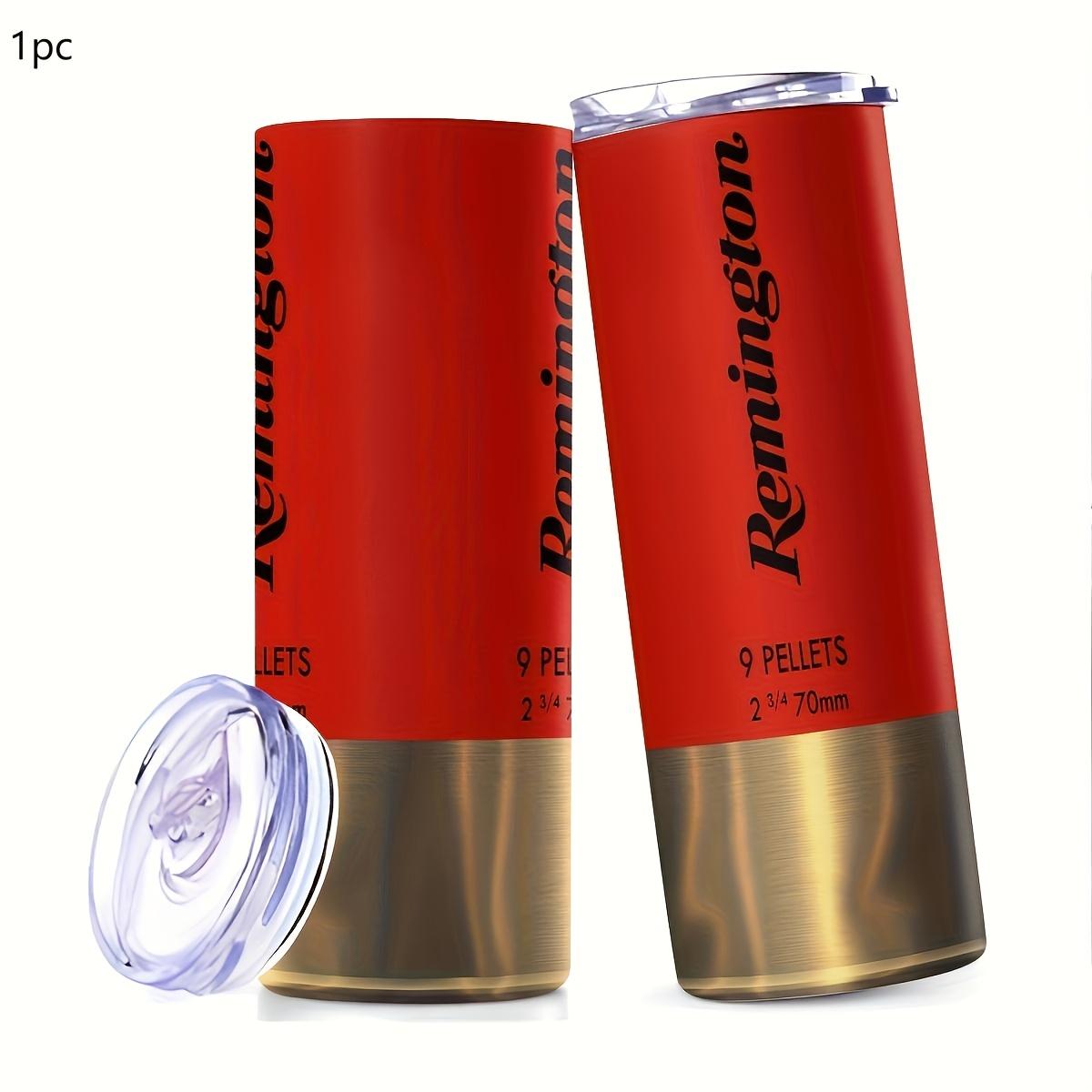 Remington Bullet Design Vacuum Flask, Stainless Steel Thermos, 1 Count Reusable Stainless Steel Water Bottle with Straw, Portable Drinking Cup for Home Office Outdoor Camping, Insulated Travel Drinkware, Insulated Tumbler, Drinkware