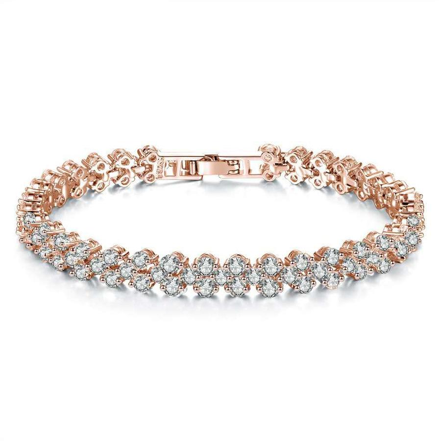 Fashionable Roman Zircon Bracelet, Exquisite Luxury Crystal Bracelet for Trendy Women, Pearl Gift