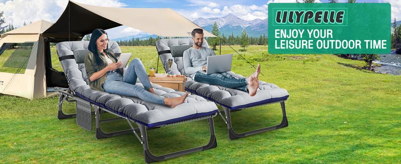 Lilypelle 3-in-1 Tanning Chair, 5-Position Adjustable Heavy Duty Folding Chaise Lounge Chair with Cushion, Portable Beach Lounge Chair for Outdoor Sunbathing Patio Pool Lawn Deck Poolside