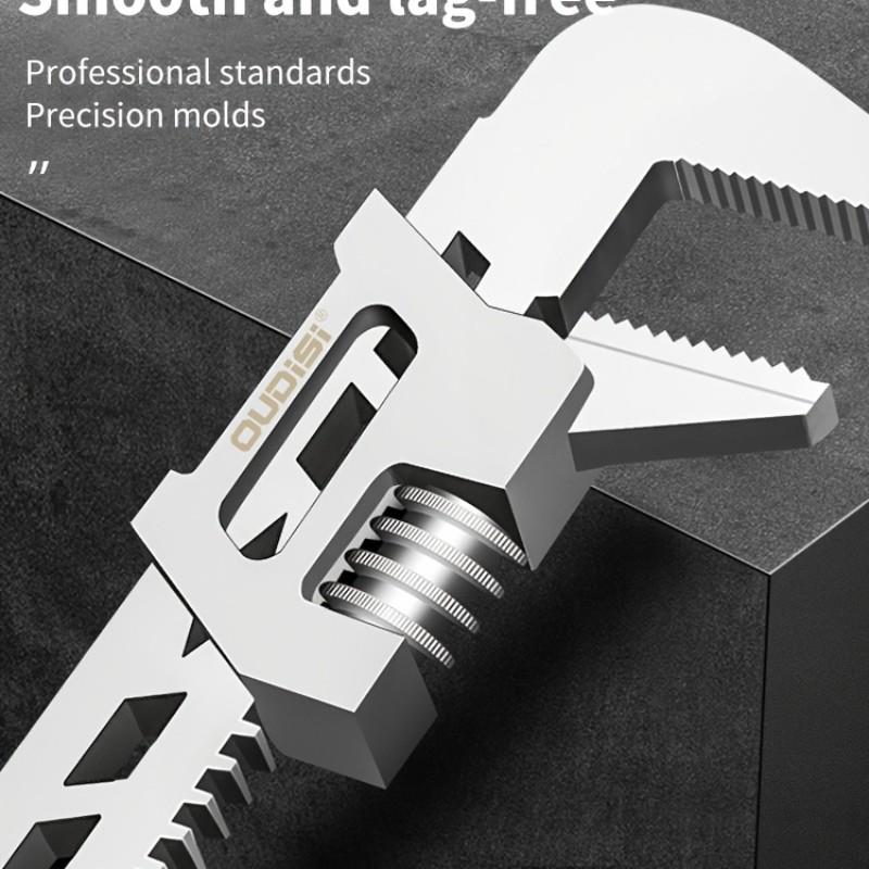Adjustable Right Angle Wrench, Rust-Resistant High Carbon Steel, Durable F-Type Kitchen and Bathroom Pipe Wrench, Ideal for Hex Bolts and Pipes