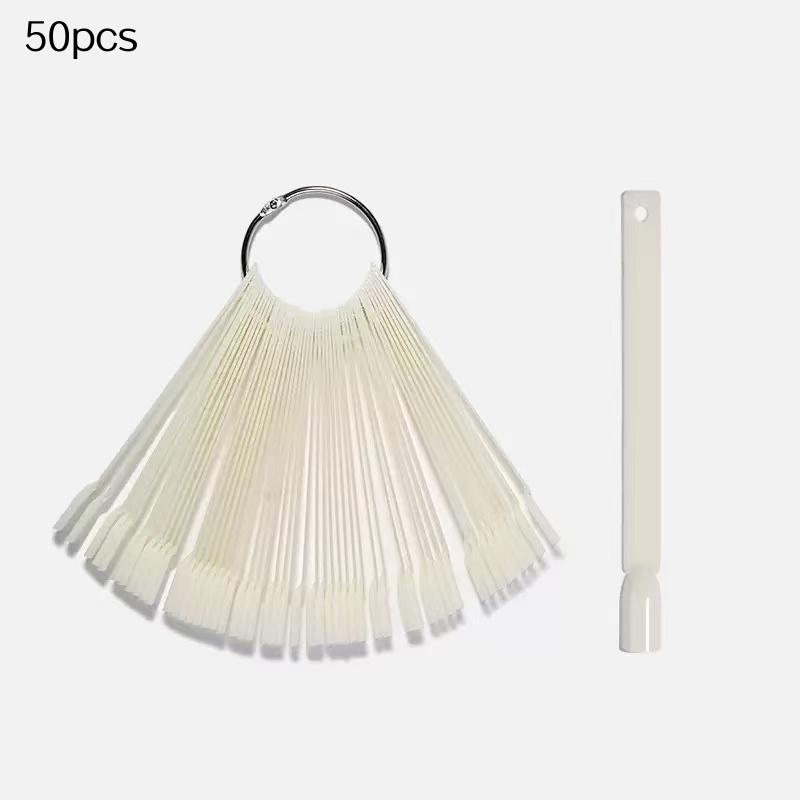 50 Nail Display Tips Transparent Sample Gel Polish Color Chart, Manicure Practice Tools, Single Item, No Ca Prop 65 Warning
