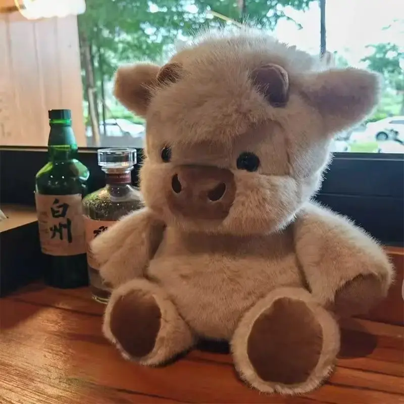 45/60CM Kawaii Calf Doll West Highland Running Little Cow Plush Toy Cartoon Soft Stuffed Animal Companion Toy Appease Kid Doll