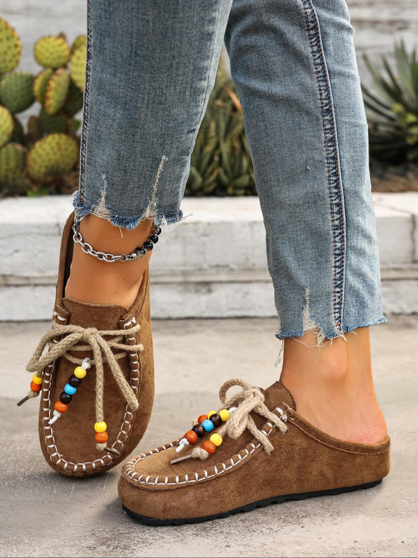 Women's Original Comfortable Casual Shoes, Tassel Bead Design, Fashionable and Cozy, Perfect Slip-On for Daily Wear