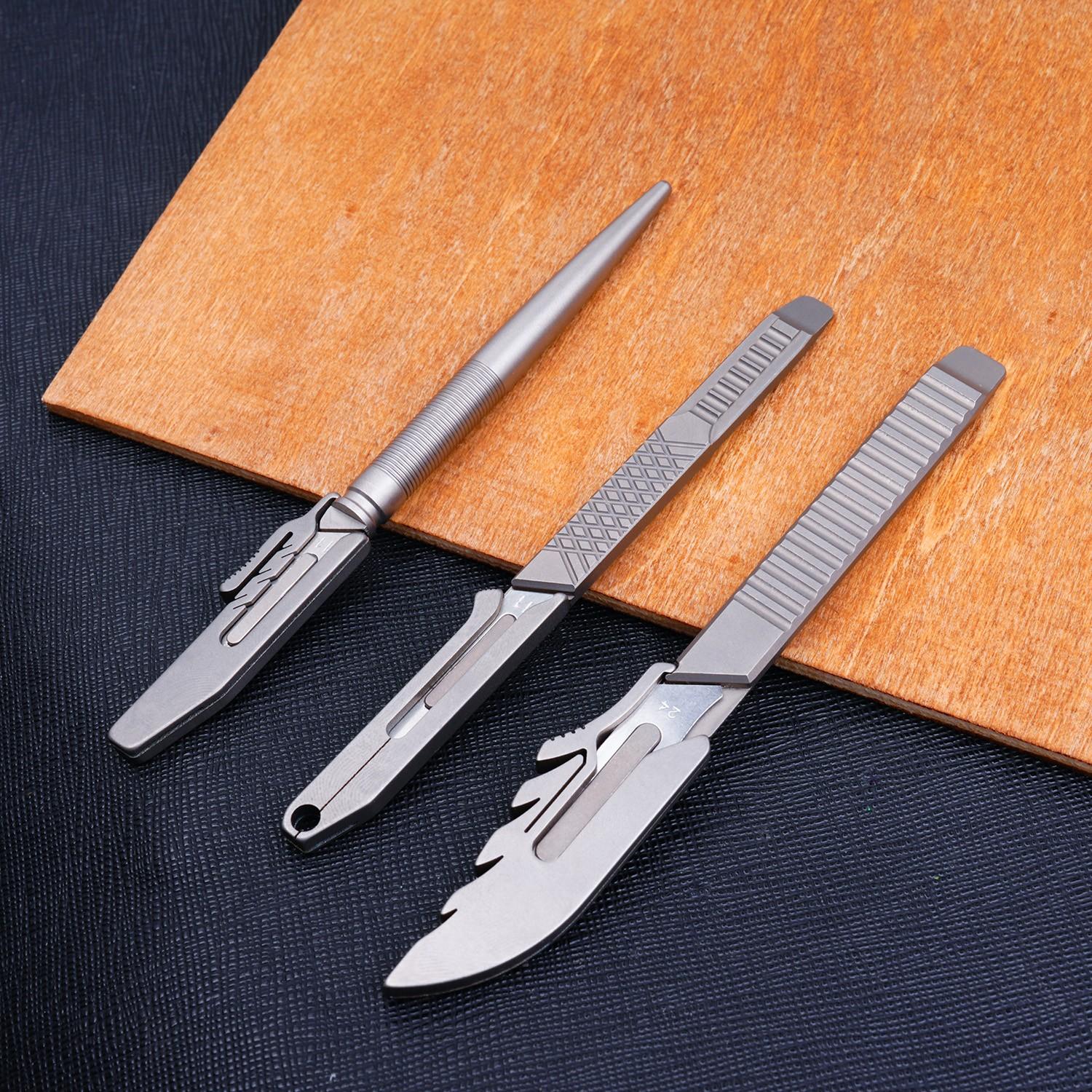 DIY Knife Set with Titanium Alloy Handle, Ergonomic Grip, Durable and Replaceable Blades, Ideal for DIY Projects and Crafts, High-Quality Tools