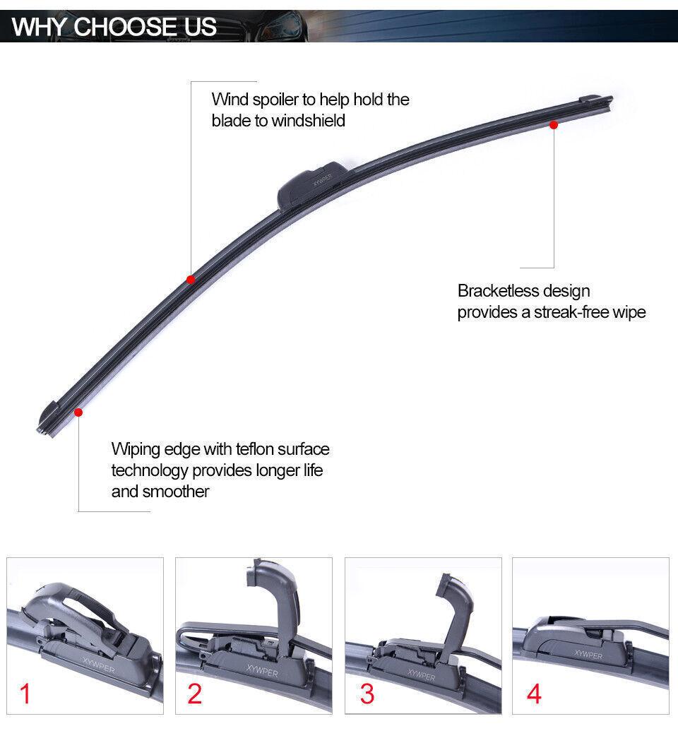 22" & 22" Windshield Wiper Blades J-Hook Premium Hybrid silicone ALL SEASON Front Windshield Wiper Blades J-HOOK Bracketless OEM Quality Jointles 22" & 22" Windshield Wiper Blades J-Hook Premium Hybrid silicone ALL SEASON Front Windshield Wiper Blades J-HOOK Bracketless OEM Quality Jointles