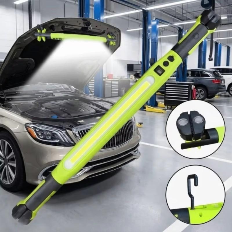 2-Pack High-Lumen Rechargeable LED Work Lights, Multiple Lighting Modes, Magnetic Rotatable Base, Hooked Portable Lamp, Car Emergency USB Rechargeable Flashlight, Handheld Led Flashlight