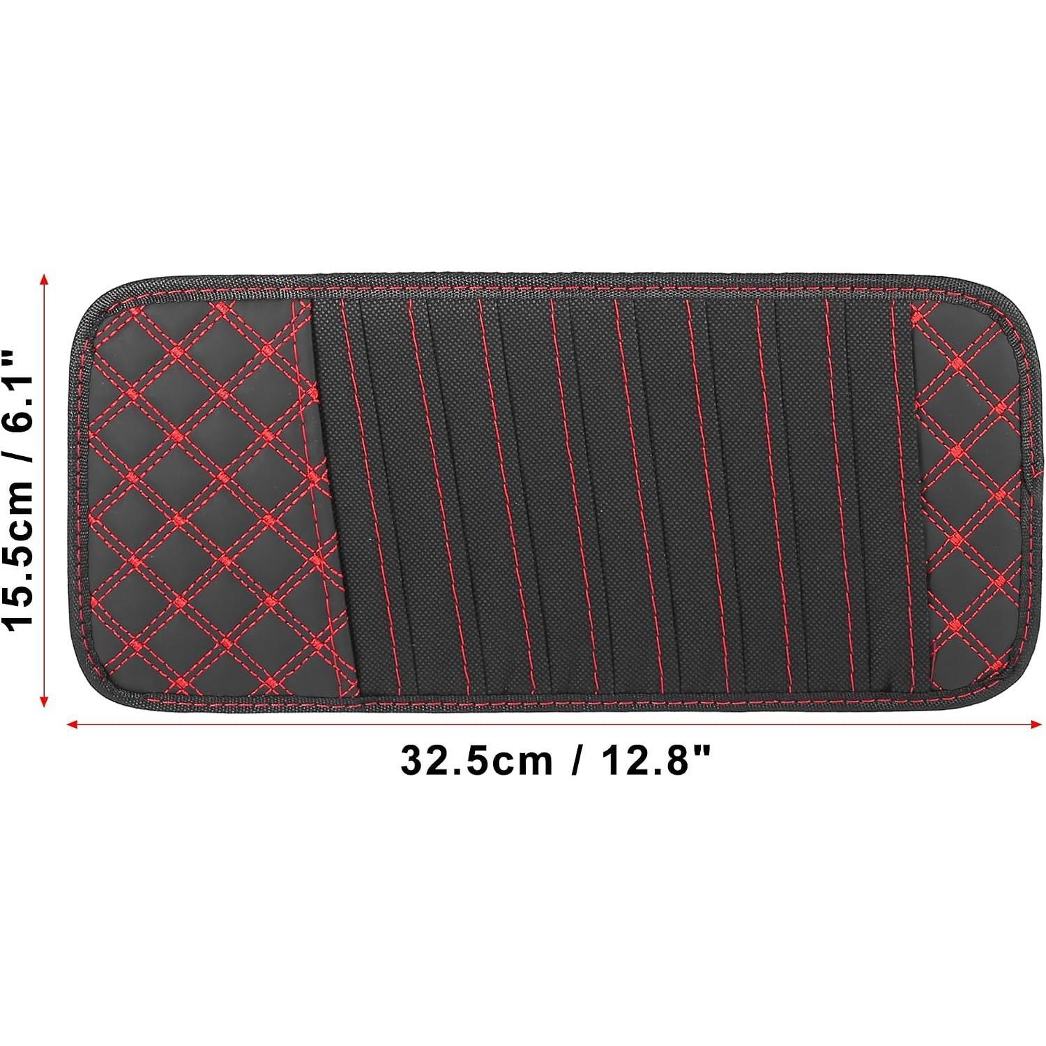 2 count  CD Visor Storage Cases  Sun Visor Organizer with 10 DVD Storage Sleeves Black with Red Line