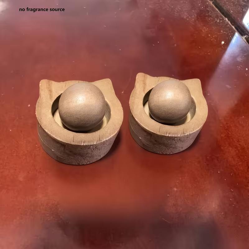 Creative Round Ball Scent Diffuser, Walnut Wood Essential Oil Diffuser, Aromatherapy Diffusers, Natural Fragrance Dispenser, Ideal Gift for Home, Car, Bathroom Decor, Aromatizer