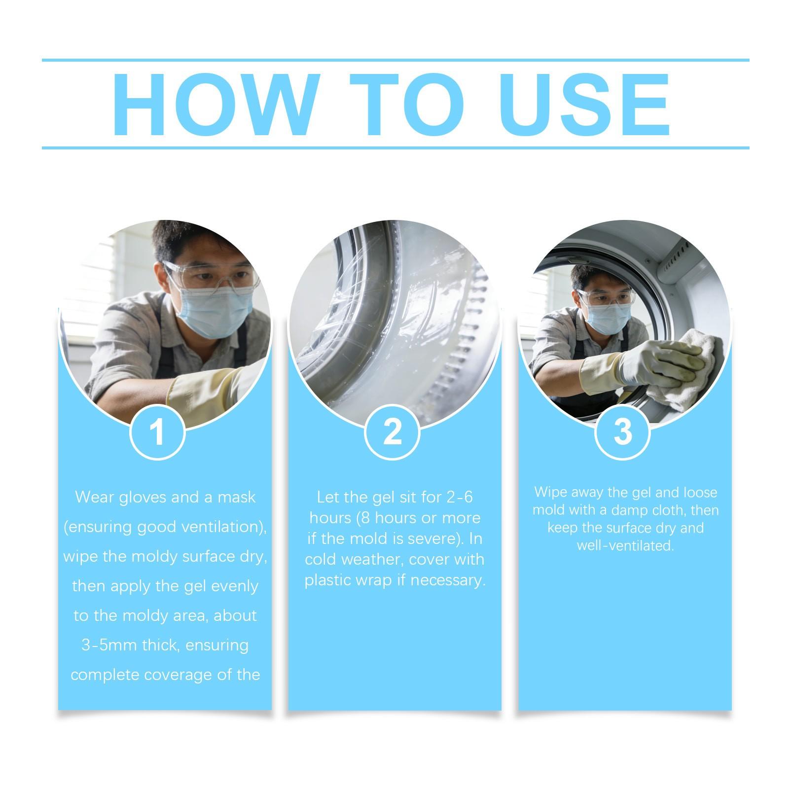 Jakehoe Mold Remover Gel for Bathroom Tiles, Washing Machine Seals, Home Gaps, Effective Cleaning Gel, Easy to Use, Long-Lasting Results