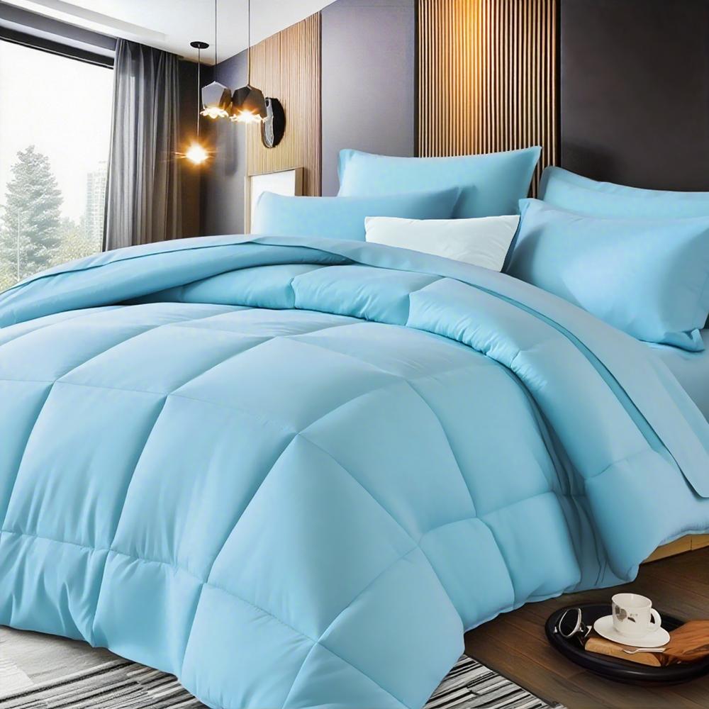 5/7 piece luxury quilt set - breathable quilt - super soft fluff filling, all seasons - quilted quilt, tiled sheets, elastic mattress, 2/4 pillowcase without pillow core, suitable for school use, home use