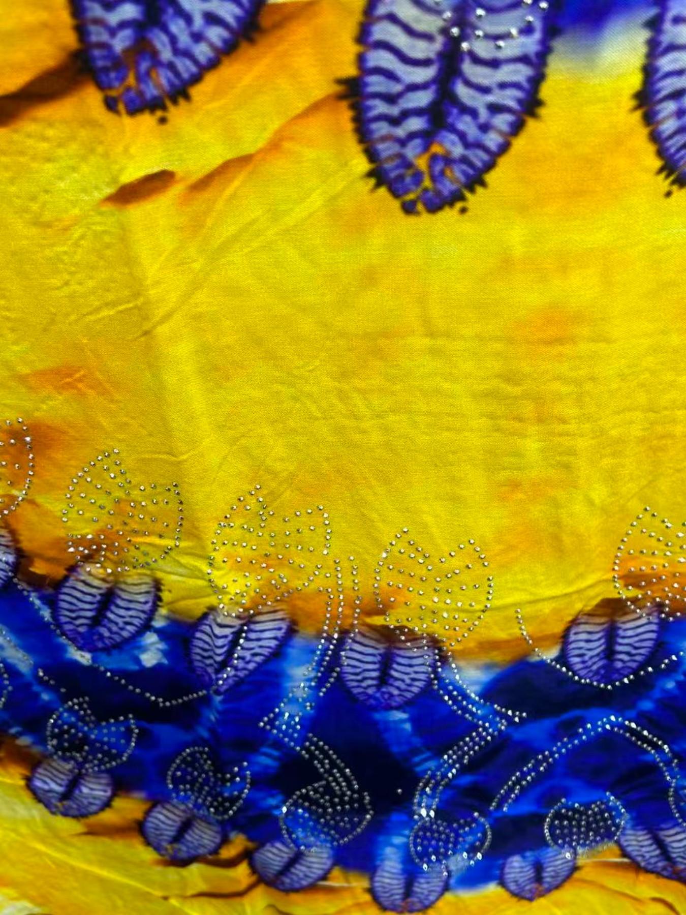 Summer New Fashion African Kaftan, Plus Size Loose Print Rhinestone Dress, Breathable Comfortable Elegant Party Long Dress, Matching Scarf Fringe