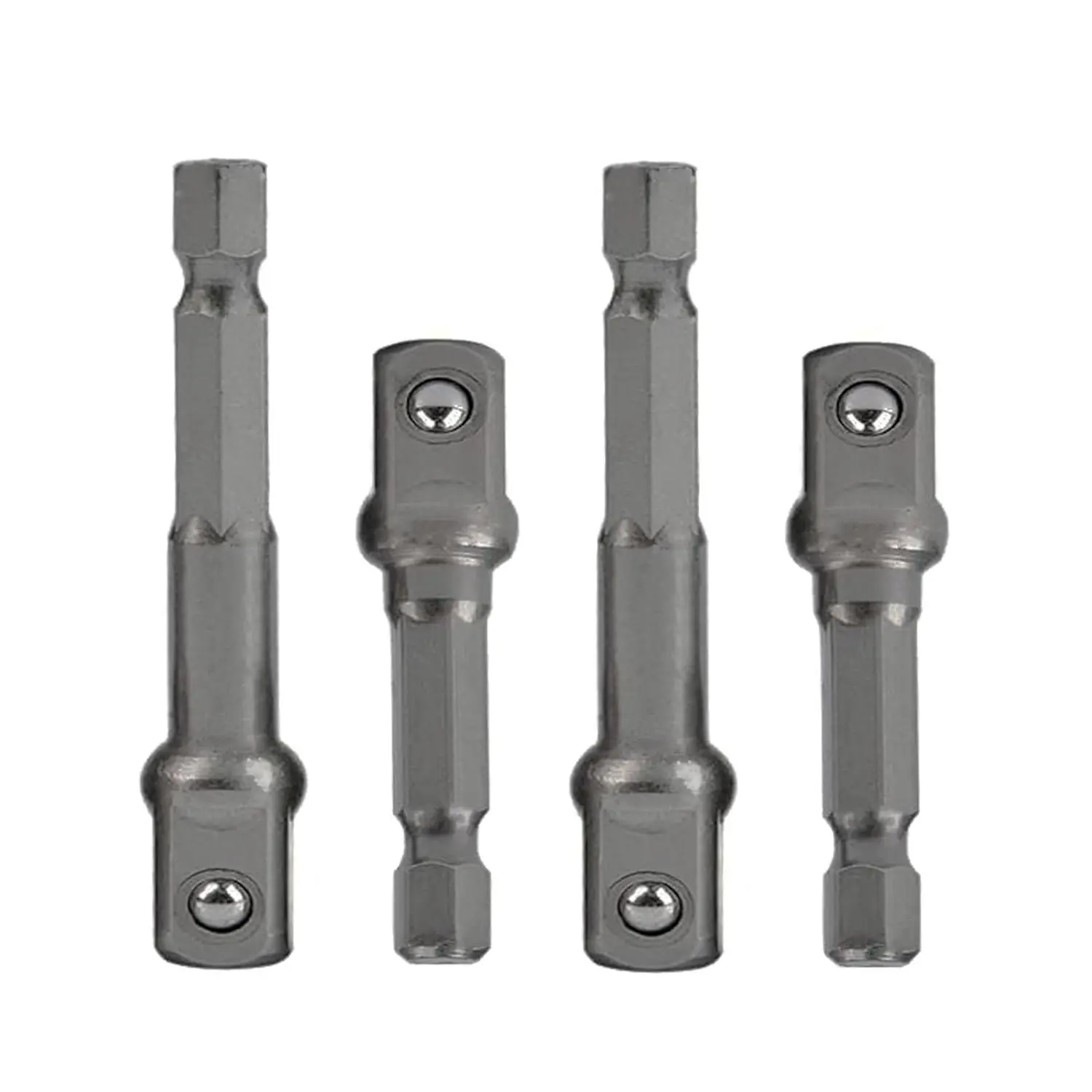 1/4 Hex to 3/8 Socket Adapter,1/4" Hex to 3/8" Square Socket Bit Adapter,Power Tool  Part Adapter Suitable for Drill Driver Socket Driver Electric and Pneumatic Drill (4 Pieces)