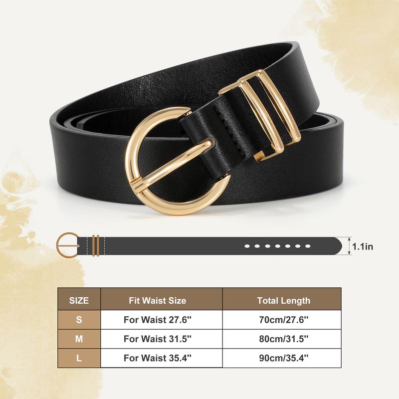 XZQTIVE 3 Pack Women's Leather Belts for Jeans Dresses Ladies Waist Belt with Fashion Golden Buckle XZQTIVE 3 Pack Women's Leather Belts for Jeans Dresses Ladies Waist Belt with Fashion Golden Buckle