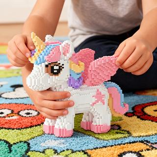 Pegasus Building Block Ornament, Creative Building Blocks, Creative Decoration for Room, Birthday Halloween Valentine Christmas Gifts, DIY Home Decor