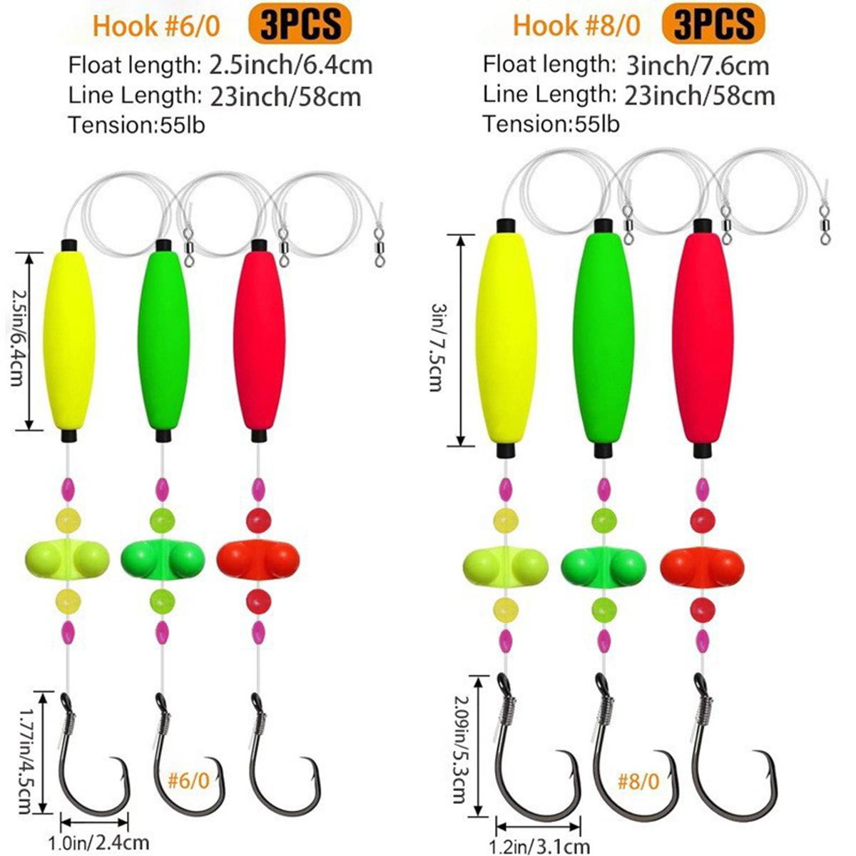 Catfish Rigs Santee Float Tackle Set with 6/0 8/0Circle Hooks ...