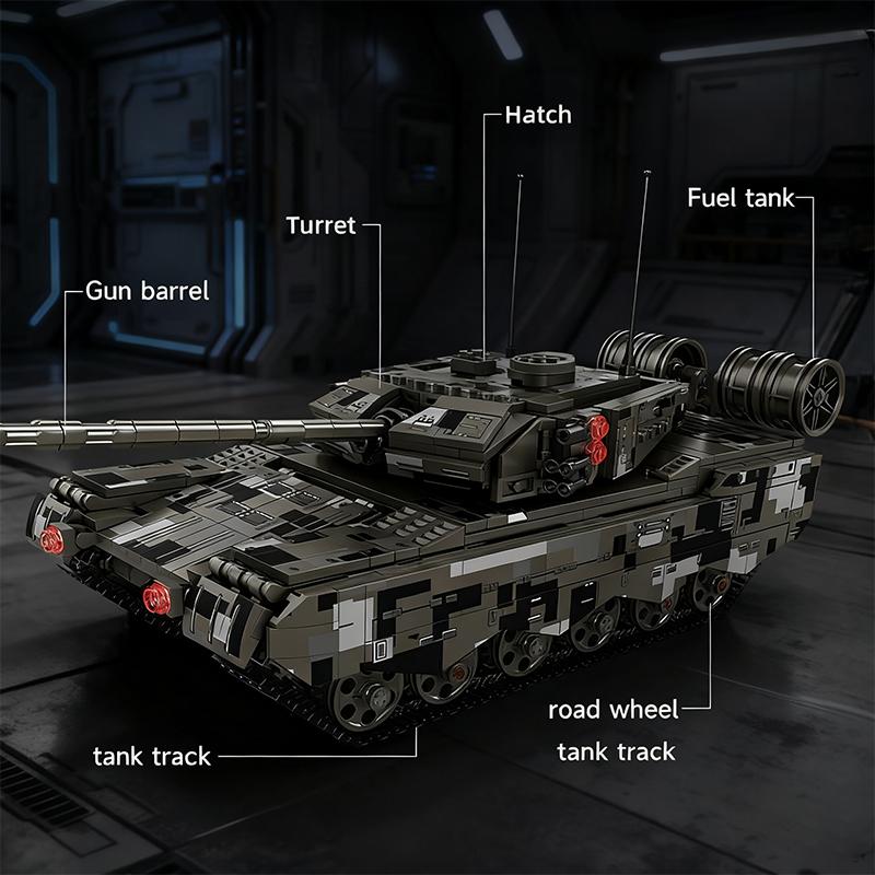 1068pcs Main Battle Tank 99a Building Toy Set, High Difficulty Model Kit for Adults Boys, Perfect Halloween Christmas Gift