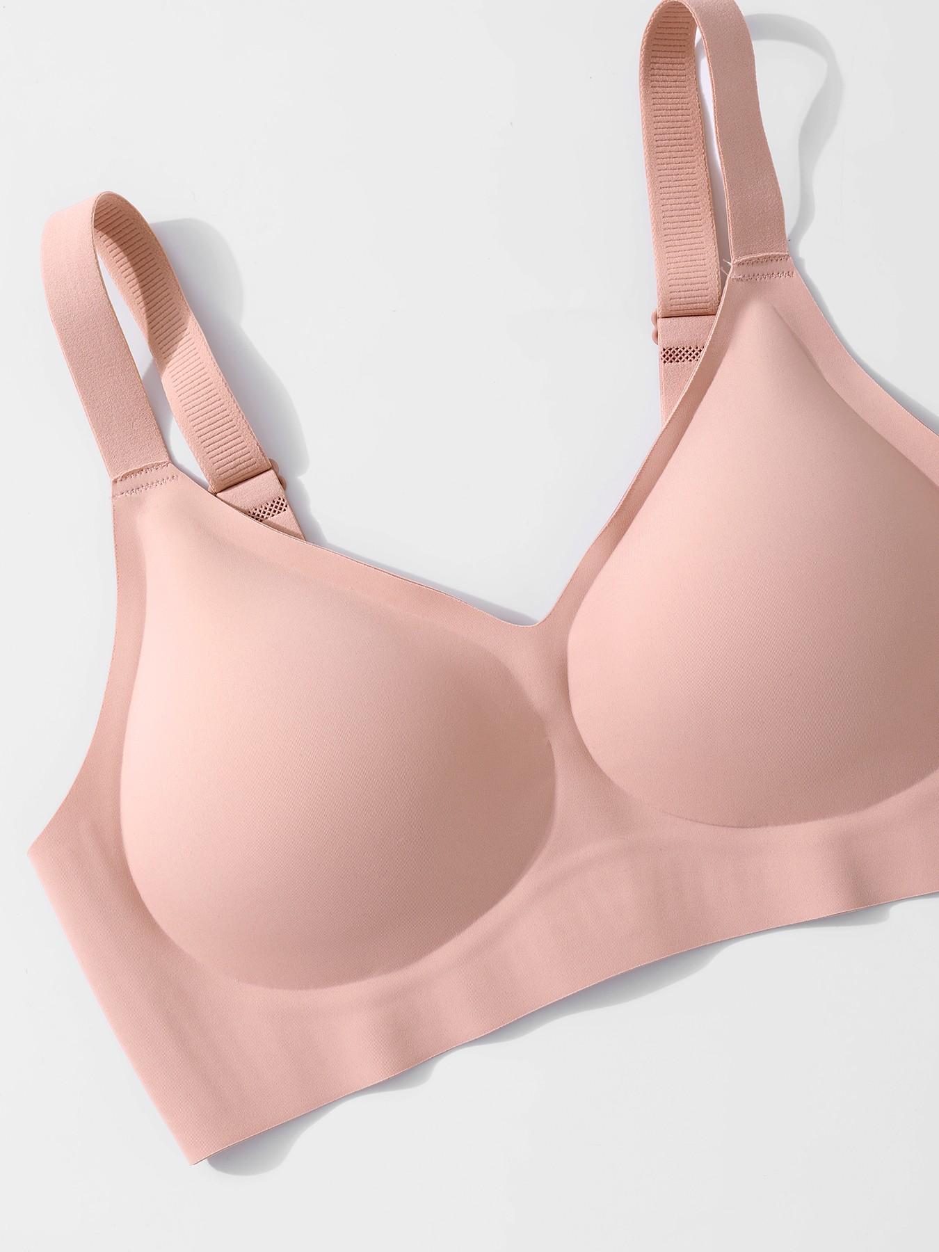 1 Pack / 6 colors, high-quality women's seamless jelly bra, four rows of three hooks, XS-XL sizes, push-up and adjustable sports vest, suitable for daily wear, parties, yoga, comfortable, breathable and skin-friendly, women's non-wire bra.