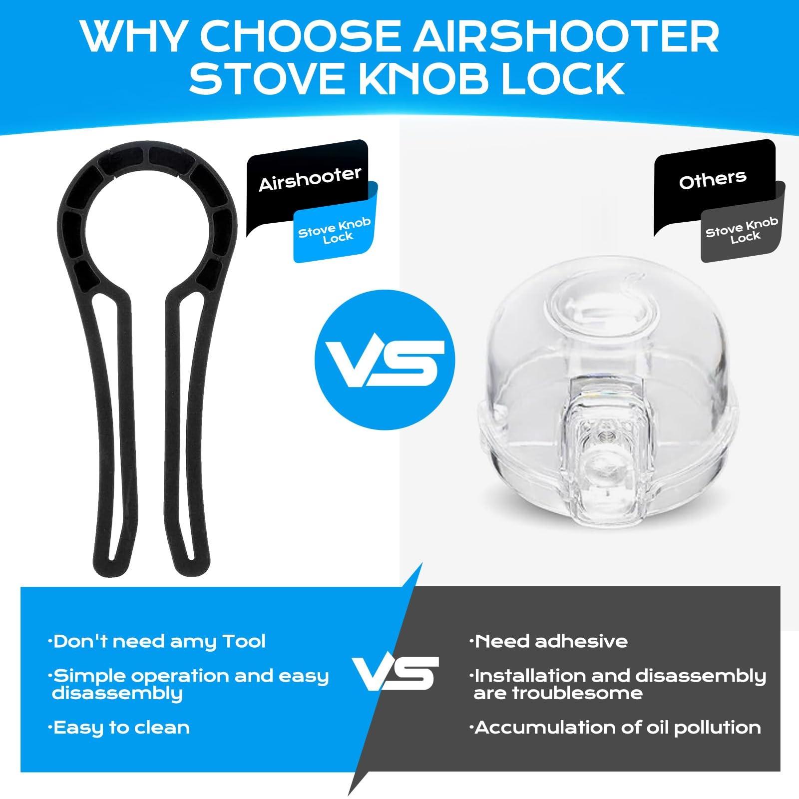 4-Pack Gas Stove Knob Safety Lock Set, Multi-Color Options, Fits Gaps 4mm to 11mm, Kitchen Security Device, All Seasons Use