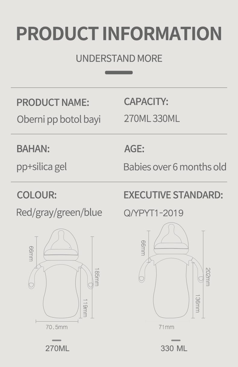 Oberni 9oz Anti-Colic Baby Bottles with Weighted Straw & Non-Slip Handle BPA-Free Silicone Nipple for Newborns 12+ Months Safe Feeding Oberni 9oz Anti-Colic Baby Bottles with Weighted Straw & Non-Slip Handle BPA-Free Silicone Nipple for Newborns 12+ Months Safe Feeding