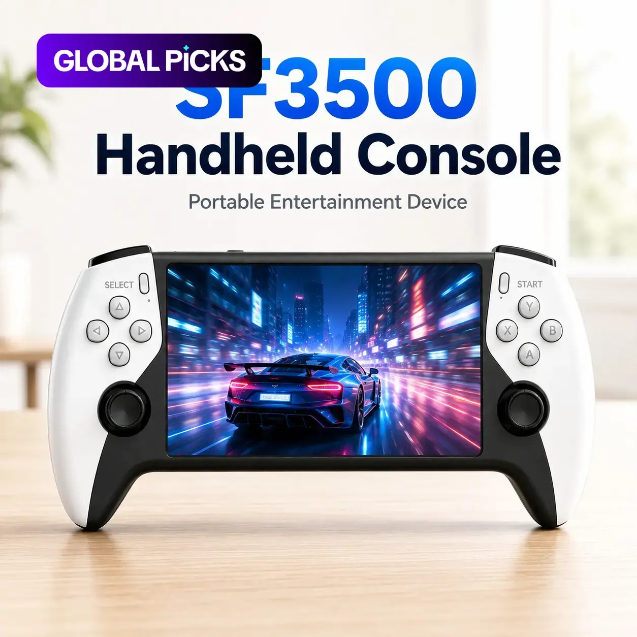 Sf3500 Portable Compact Handheld Game Console, 5-Inch IPS Color Screen, Retro Gaming, Rechargeable, HDMI TV Connection, Ideal Gift for Students and Adults