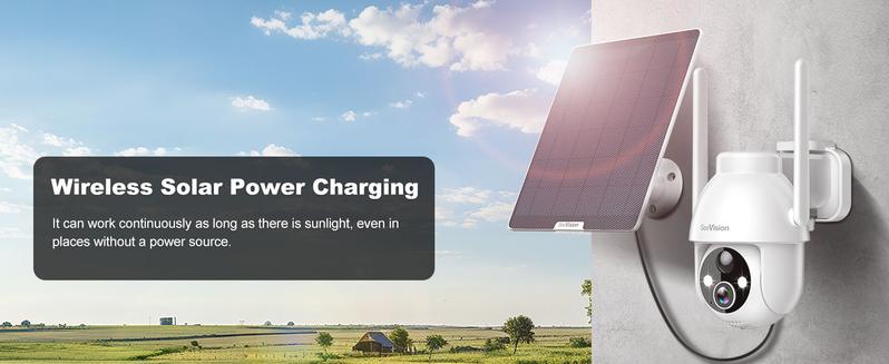 SeeVision Outdoor Solar Camera – Wireless 2K HD, IP66 Waterproof, Two-Way Talk & Instant Siren Alarm-