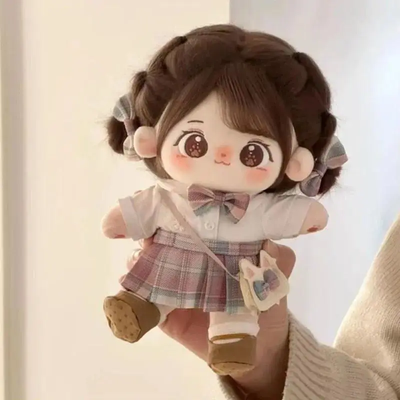 20cm Kawaii Cotton Dolls Anime Plush Stuffed Customization Figure Miaomiao Naked Figure Doll Wearable Clothing Dress Up Gifts
