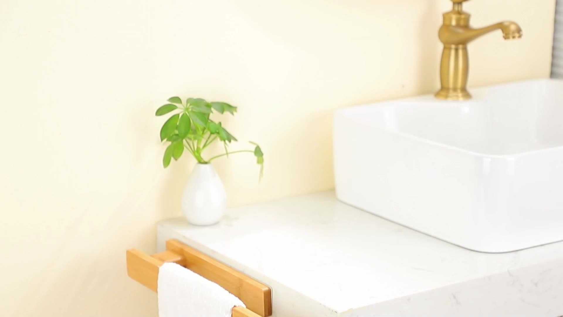 Easy-Install Solid Wood Towel Rack - Space-Saving, No-Drill Wall Mount for Bathroom & Kitchen Storage