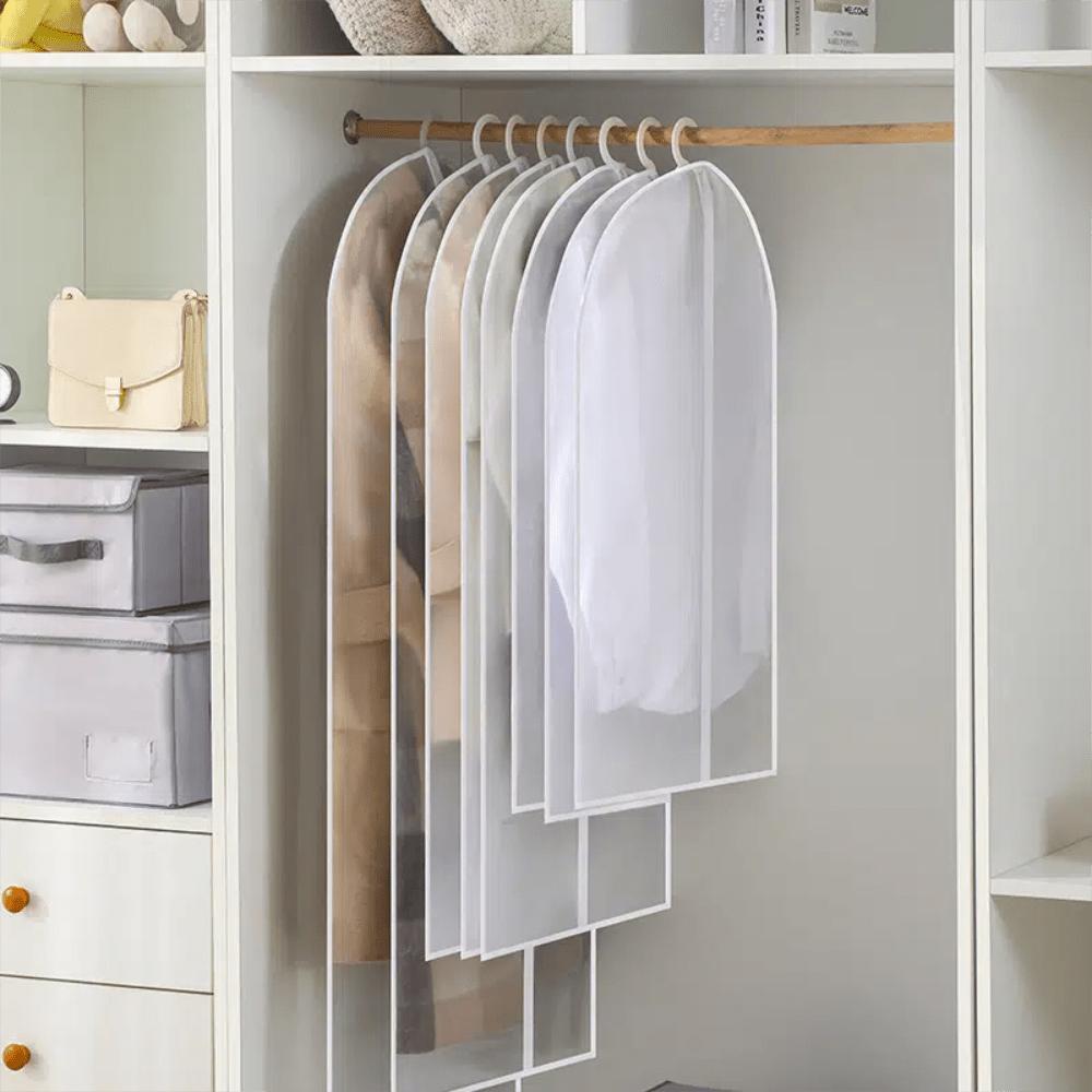 Of 5 Three-Dimensional Dust Bags for Hanging Clothes, Protective Covers for Garments, Dust-Proof Suit Bags, And Wardrobe Coat Covers