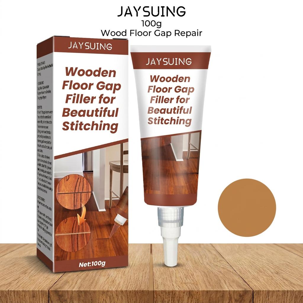 JAYSUING Wood Floor Gap Filler 100g, Water-Based Wooden Floor Repair Sealant, Anti-Dust Gap Filling Paste for Wood Floor Gaps